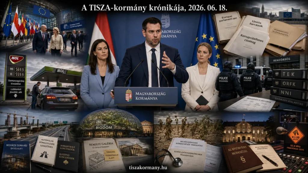 2026. június 18. csütörtök. A TISZA-kormányhoz kapcsolódó események