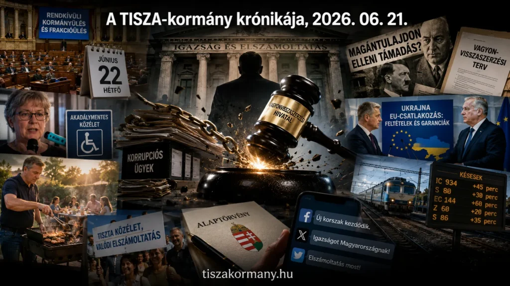 2026. június 21. vasárnap. A TISZA-kormányhoz kapcsolódó események