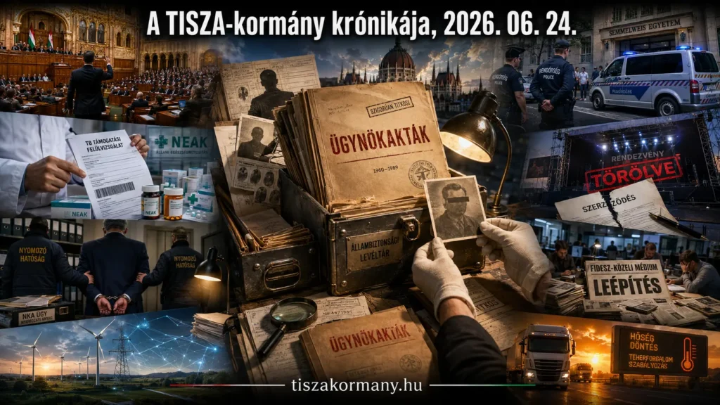 2026. június 24. szerda. A TISZA-kormányhoz kapcsolódó események
