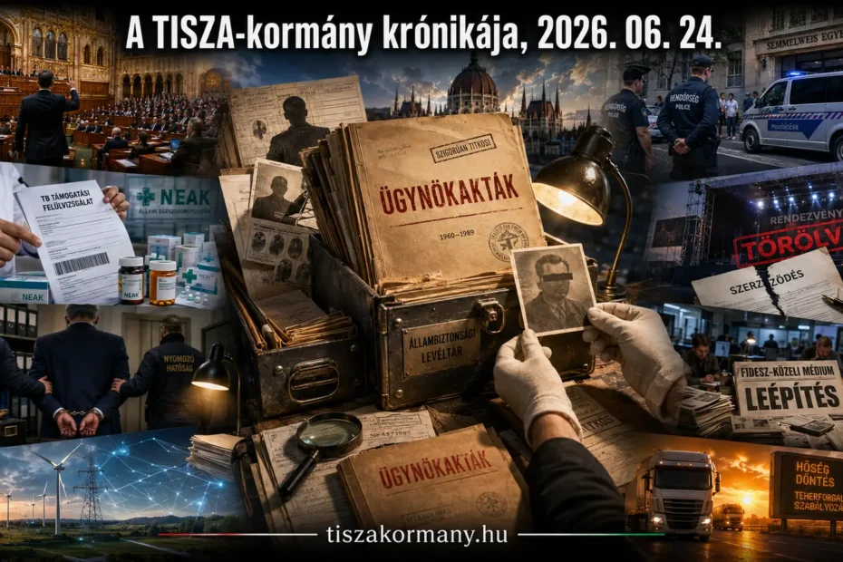 2026. június 24. szerda. A TISZA-kormányhoz kapcsolódó események