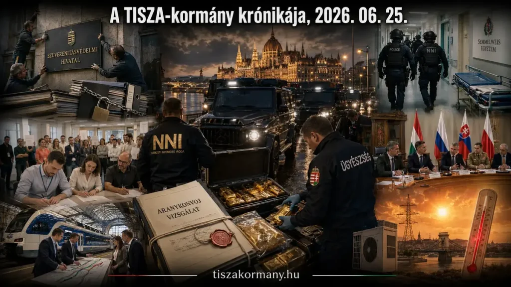 2026. június 25. csütörtök. A TISZA-kormányhoz kapcsolódó események