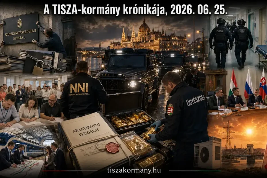 2026. június 25. csütörtök. A TISZA-kormányhoz kapcsolódó események