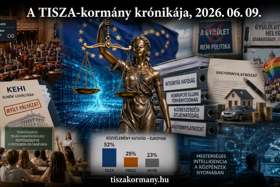 2026. június 9., kedd. A TISZA-kormányhoz kapcsolódó események