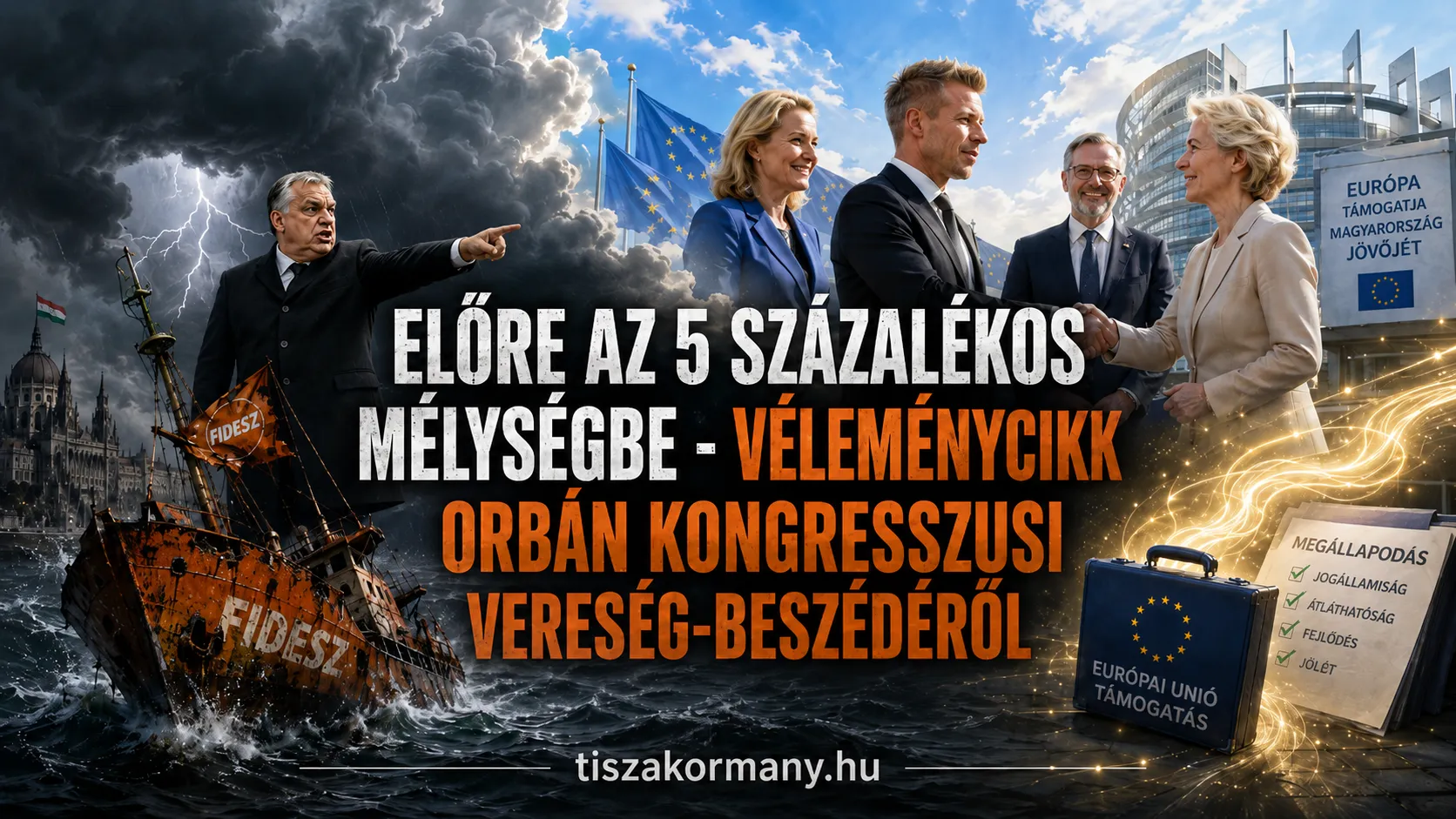 Előre az 5 százalékos Fidesz-mélységbe - véleménycikk Orbán kongresszusi vereség-beszédéről