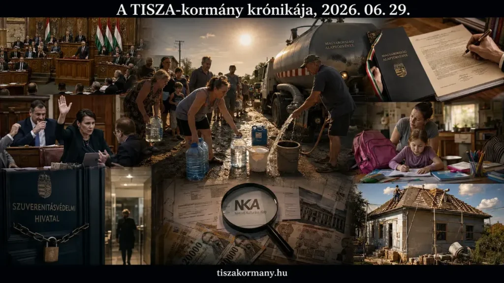 2026. június 29., hétfő. A TISZA-kormányhoz kapcsolódó események