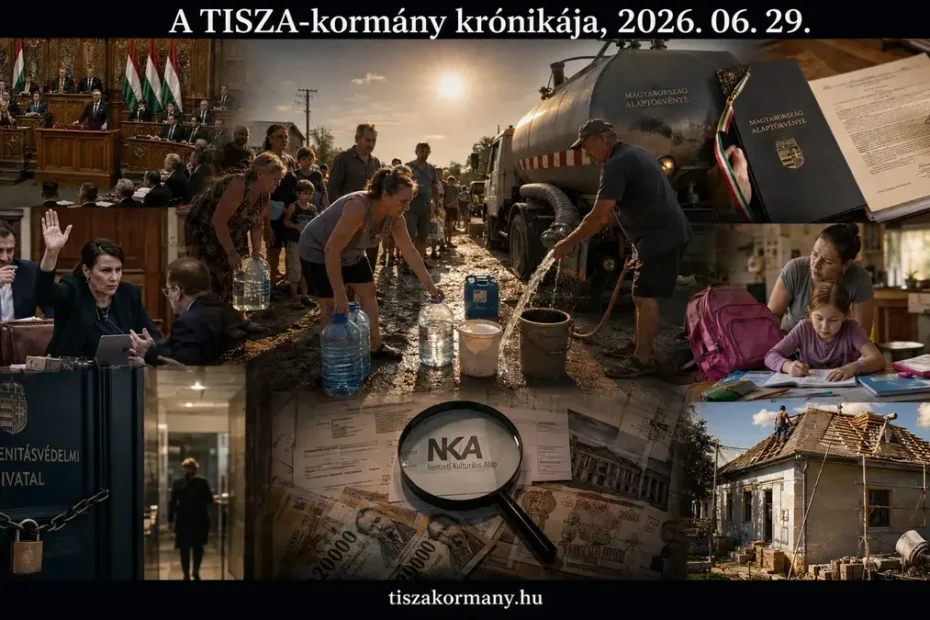 2026. június 29., hétfő. A TISZA-kormányhoz kapcsolódó események